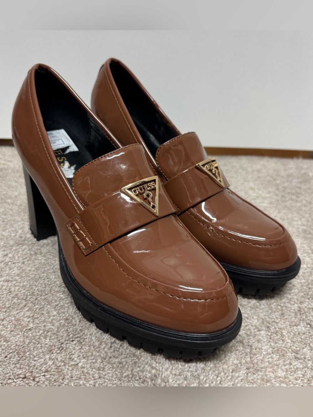 GUESS Keaton Embers Chunky Loafer Slip On Pump Platform Heels - Size 11